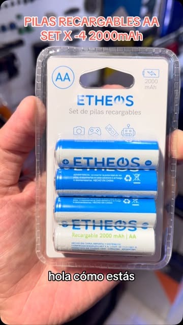 Set de 4 pilas recargables AA Etheos de 2000 mAh